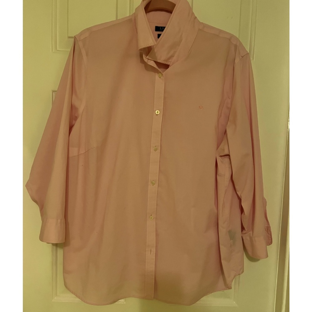 Lauren Ralph Lauren pink long sleeve blouse 2x